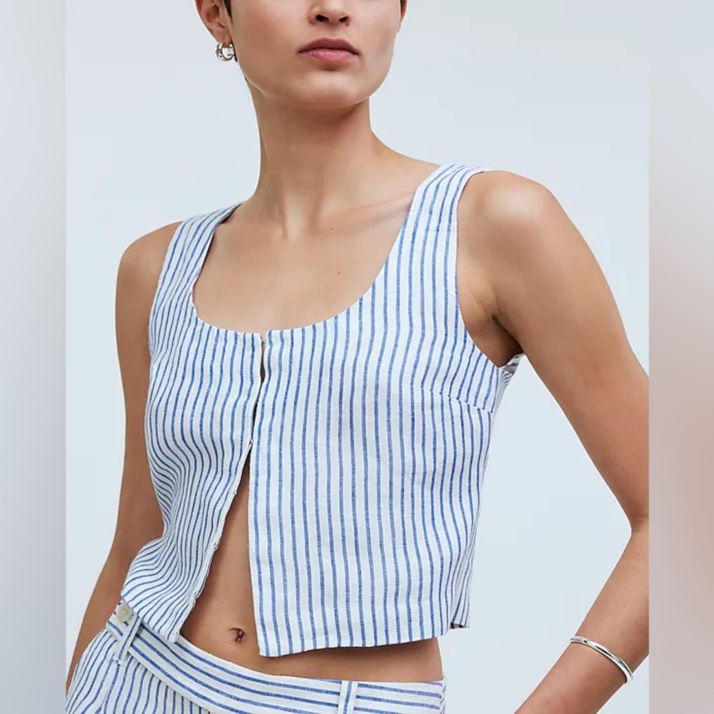 Madewell Blue and White Striped Top